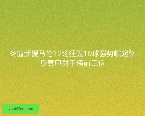 冬窗新援马伦12场狂轰10球强势崛起跻身意甲射手榜前三位 冬窗新援马伦12场狂轰10球强势崛起跻身意甲射手榜前三位