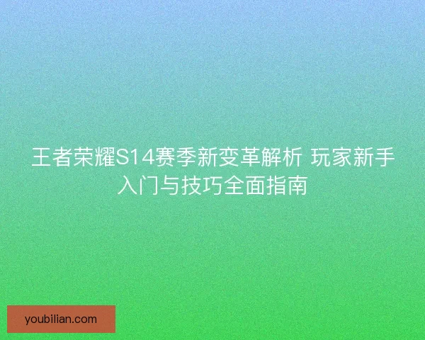 王者荣耀S14赛季新变革解析 玩家新手入门与技巧全面指南